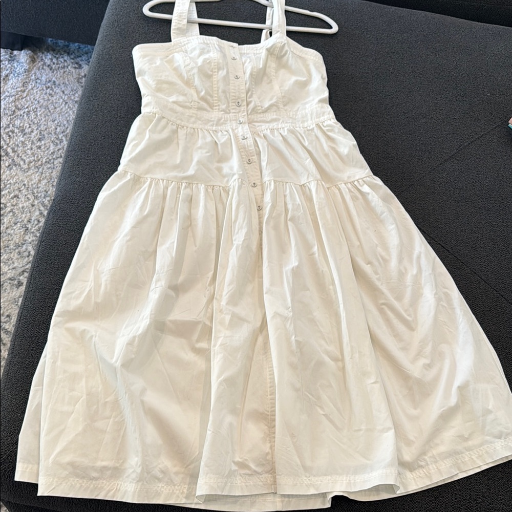 Banana Republic 100% cotton white Button-Down Dress